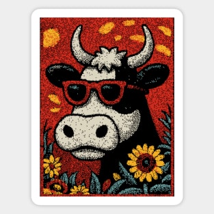 Groovy Cow | The Flower Child of the Pasture Magnet